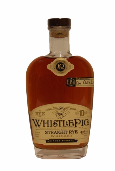 Whistle Pig 10 Year Old Single Barrel Bottled For Old Oaks