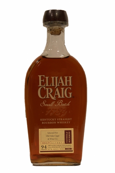 Elijah Craig Single Barrel Small Batch 94 Proof Bottled for Oaks Liquors