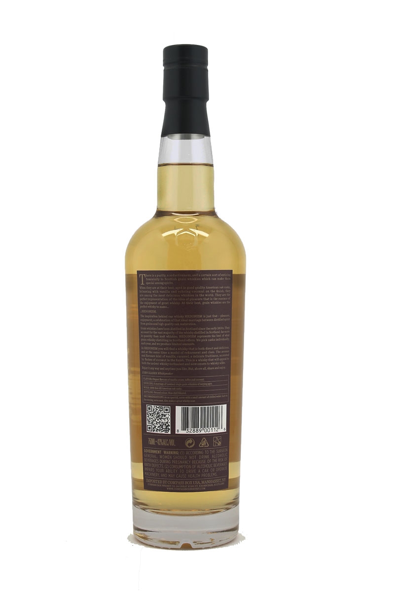 Compass Box Hedonism Blended Grain Scotch Whisky